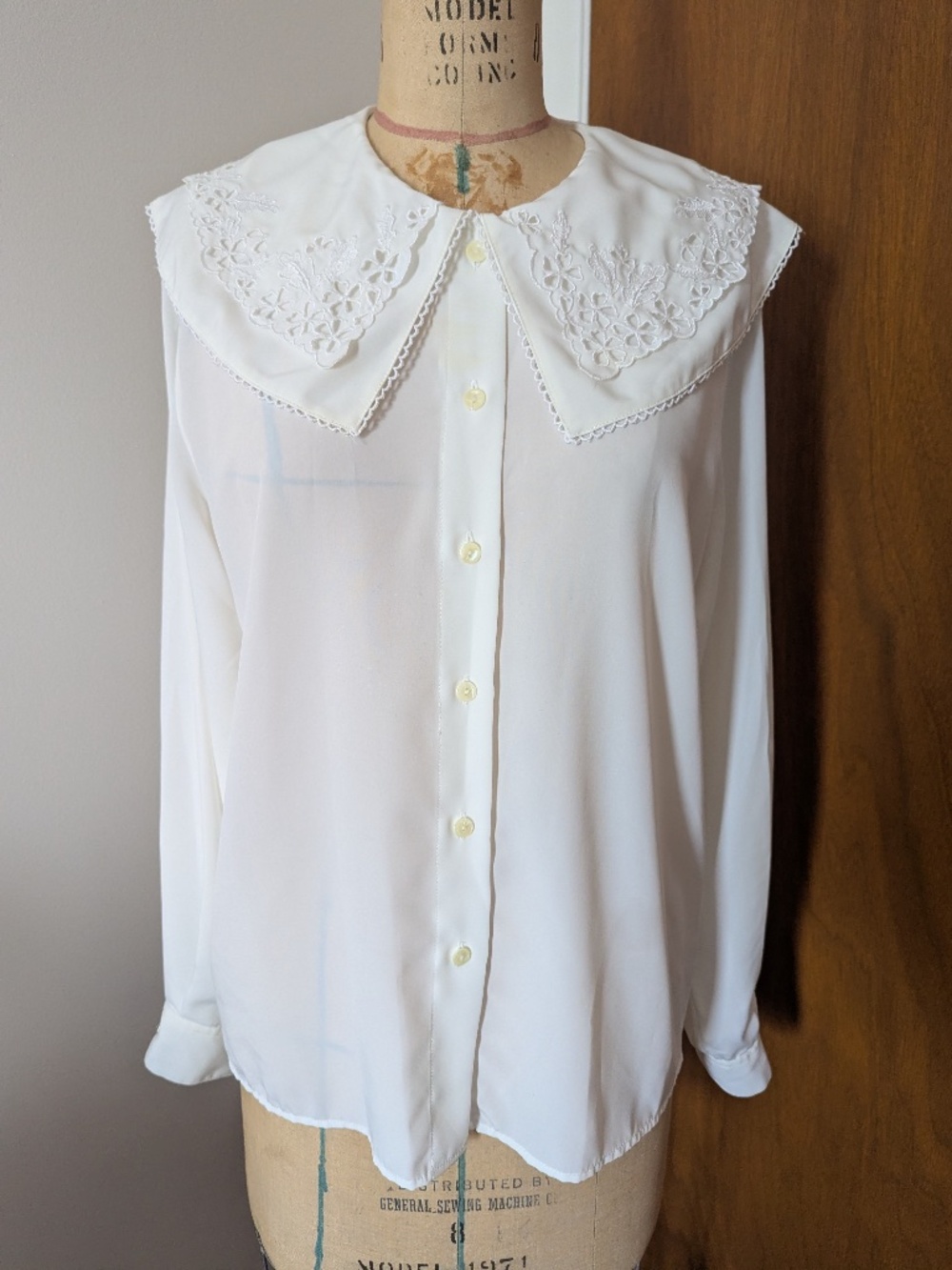 Vintage Romantic White Button Down